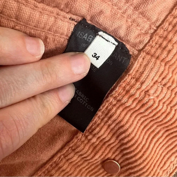 Isabel Marant Etoile Corduroy Orange Jean Jacket Size 34 US 2 B10 - Picture 9 of 10